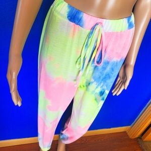 💋 Pastel Rainbow Tie Dye Joggers - size medium ! SHEIN